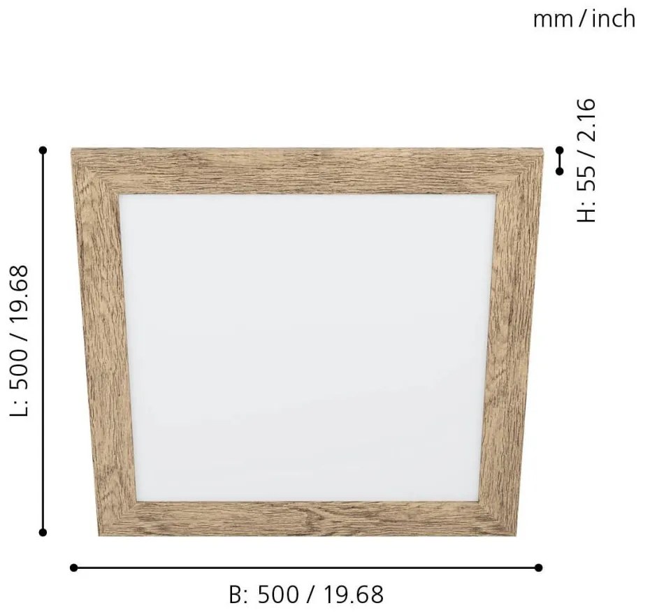 Eglo Piglionasso 99435 mennyezeti LED panel fa kerettel, 20W, 4000K, 2850 lm