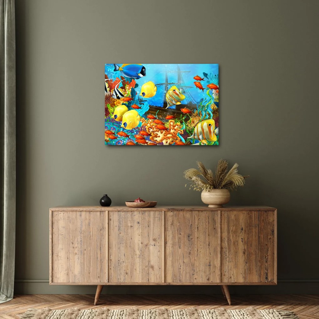 Kép - színes korallzátony (70x50 cm)