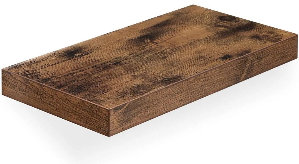 Lebegő fali polc, rusztikus barna 40x20x3cm