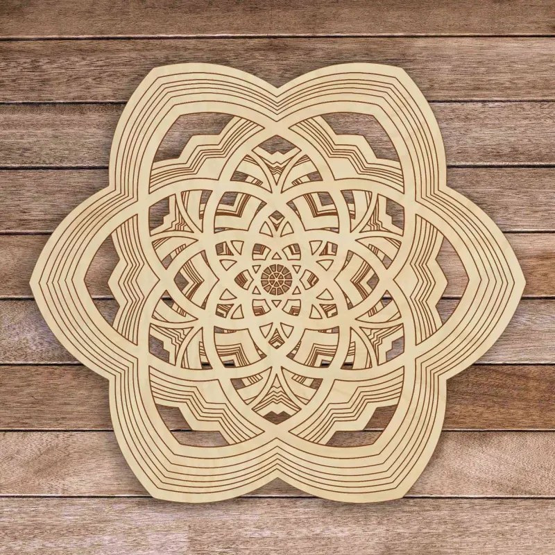 Több rétegű, akár 90 x 100 cm-es fa mandala Harmony