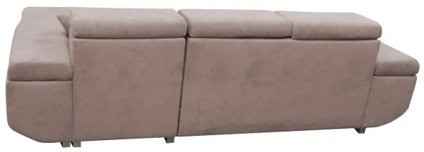 CASTELO L-alakú, ággyá alakítható jobb oldali sarokkanapé tárolóval, bézs