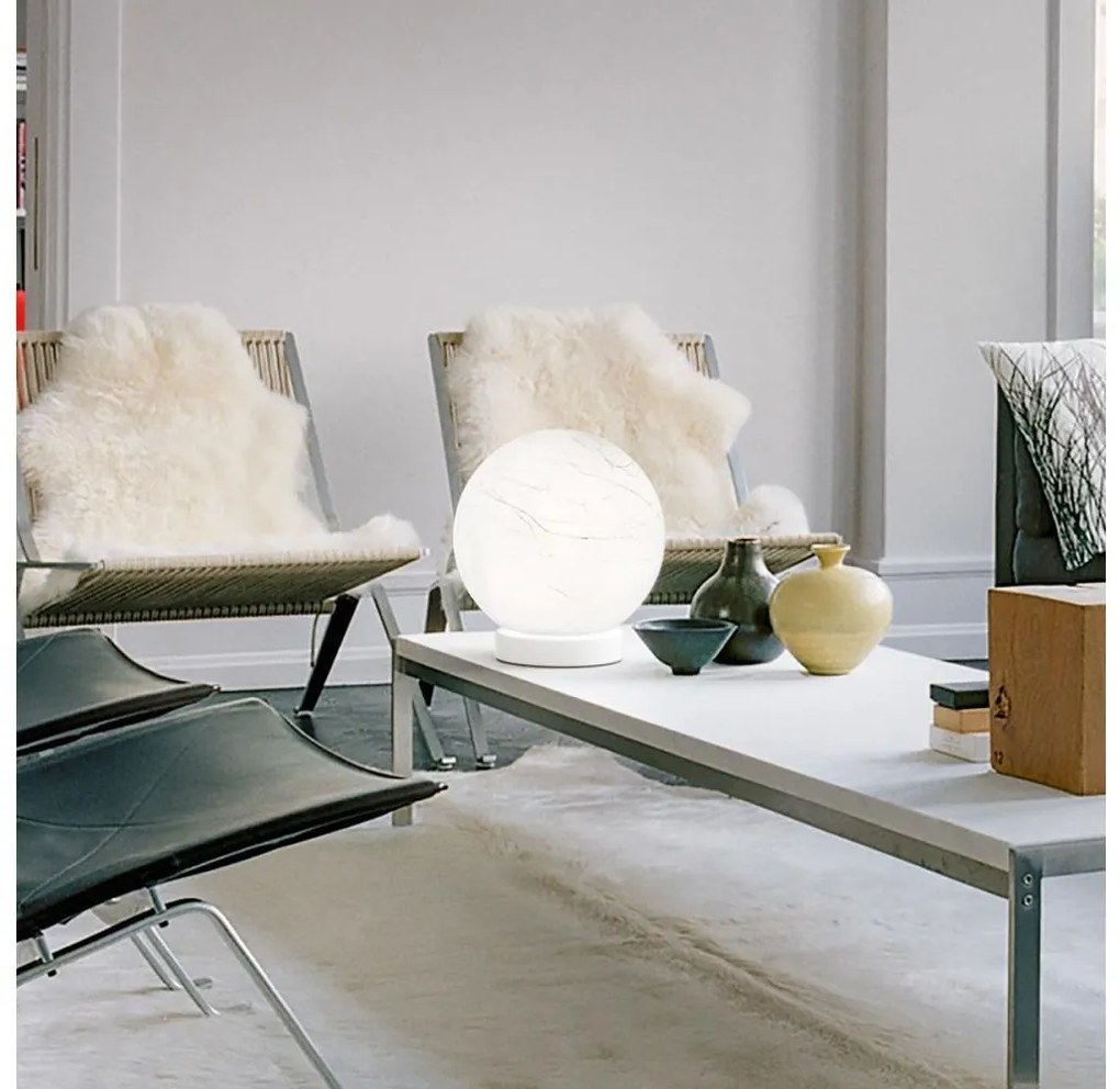 Ideal Lux - Asztali lámpa CARTA 1xE27/25W/230V átm. 20 cm fehér