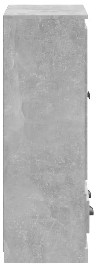 betonszürke szerelt fa magasszekrény 60x35,5x103,5 cm