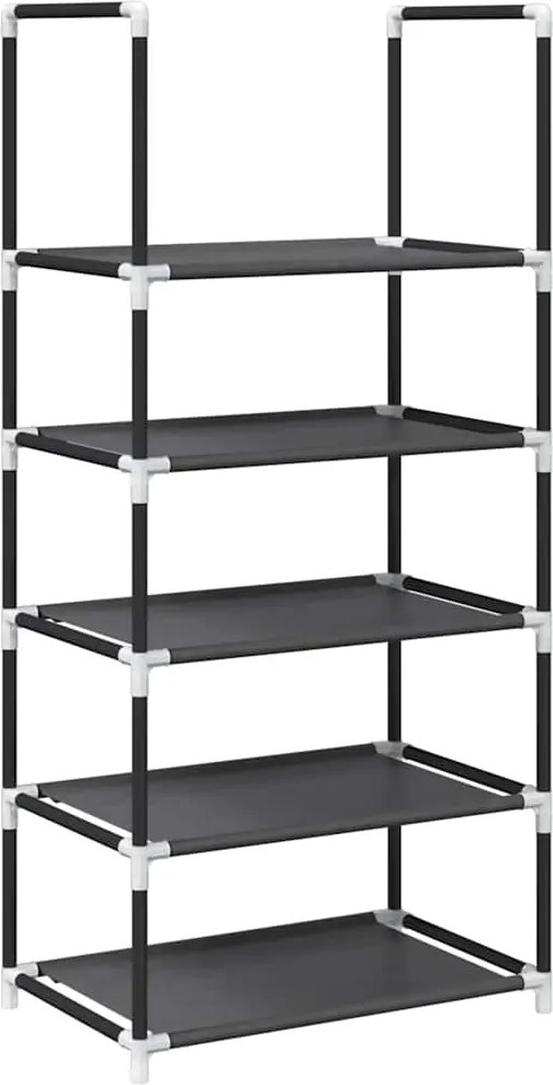 vidaXL fekete nem szőtt szövetből cipőállvány 5 szintes 44x28x94 cm
