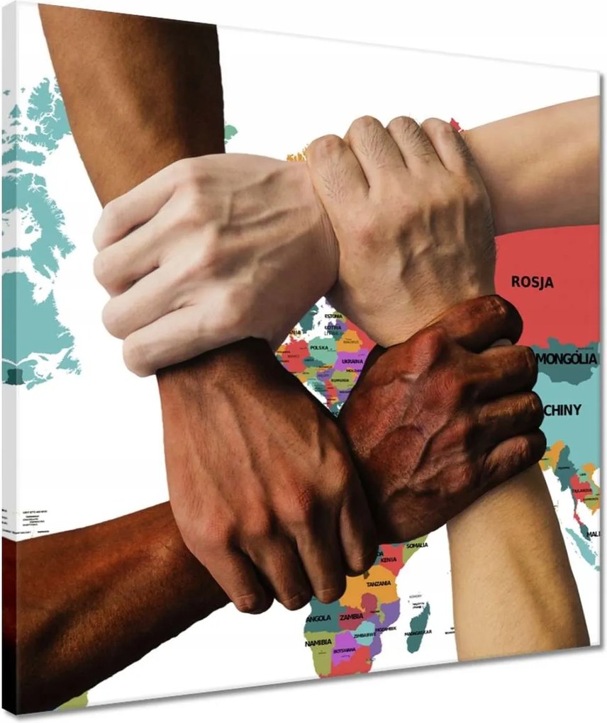 Vászonkép 40x40 Az egység ereje a világban