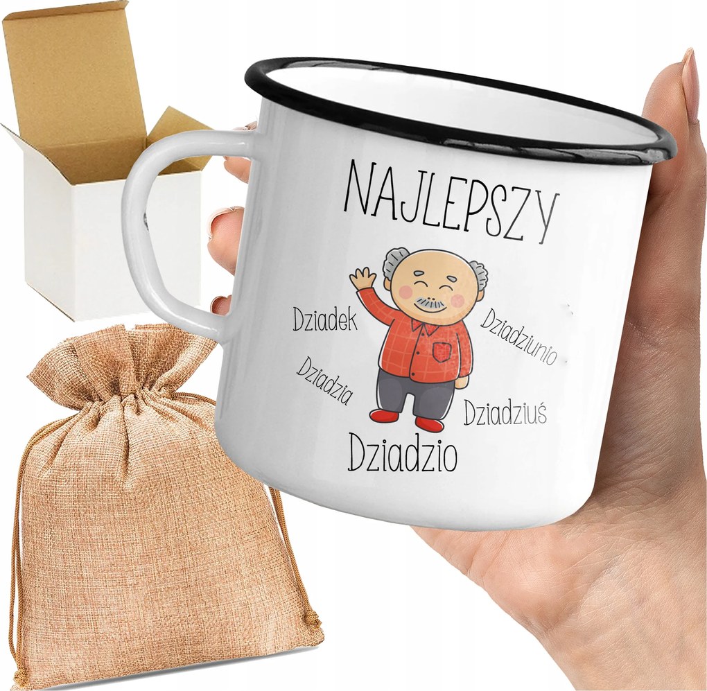 Zománcozott Bögre Nyomott Mintával A Legjobb Nagypapának Ajándékba