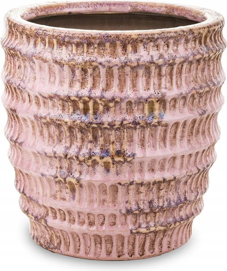 Virágtartó Fedél Rózsaszín 13x12cm Díszített 10 15