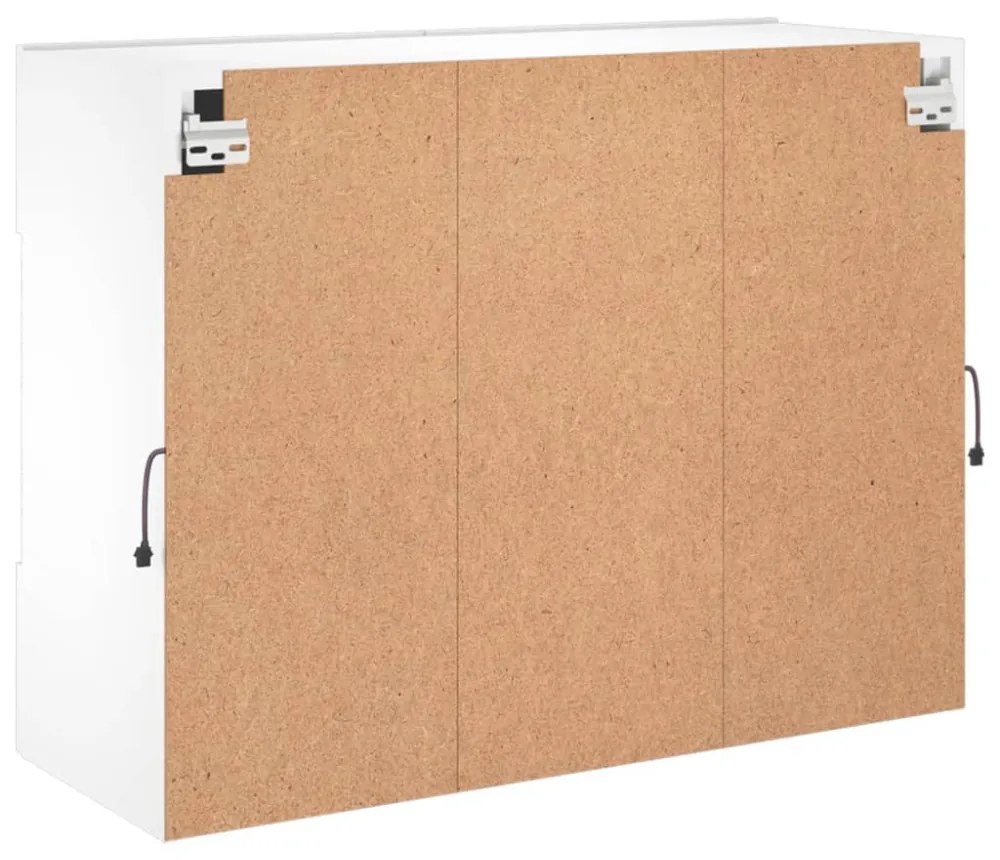 fehér falra szerelhető TV-szekrény LED-lámpákkal 78,5x30x60,5cm