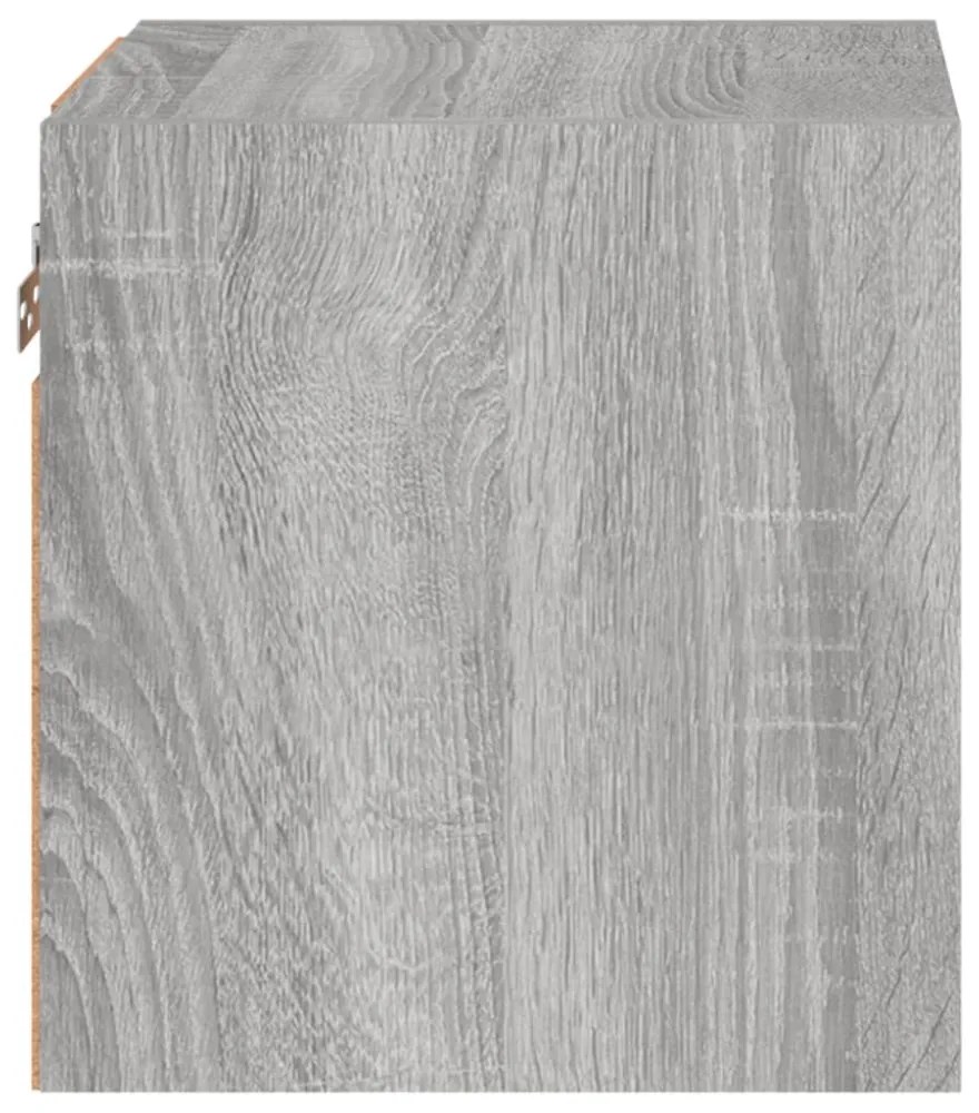 2 db szürke sonoma fali TV-szekrény LED-ekkel 30x28,5x30 cm