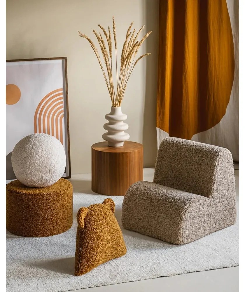 Barna buklé párna gyerek kanapéhoz Bear – Wigiwama