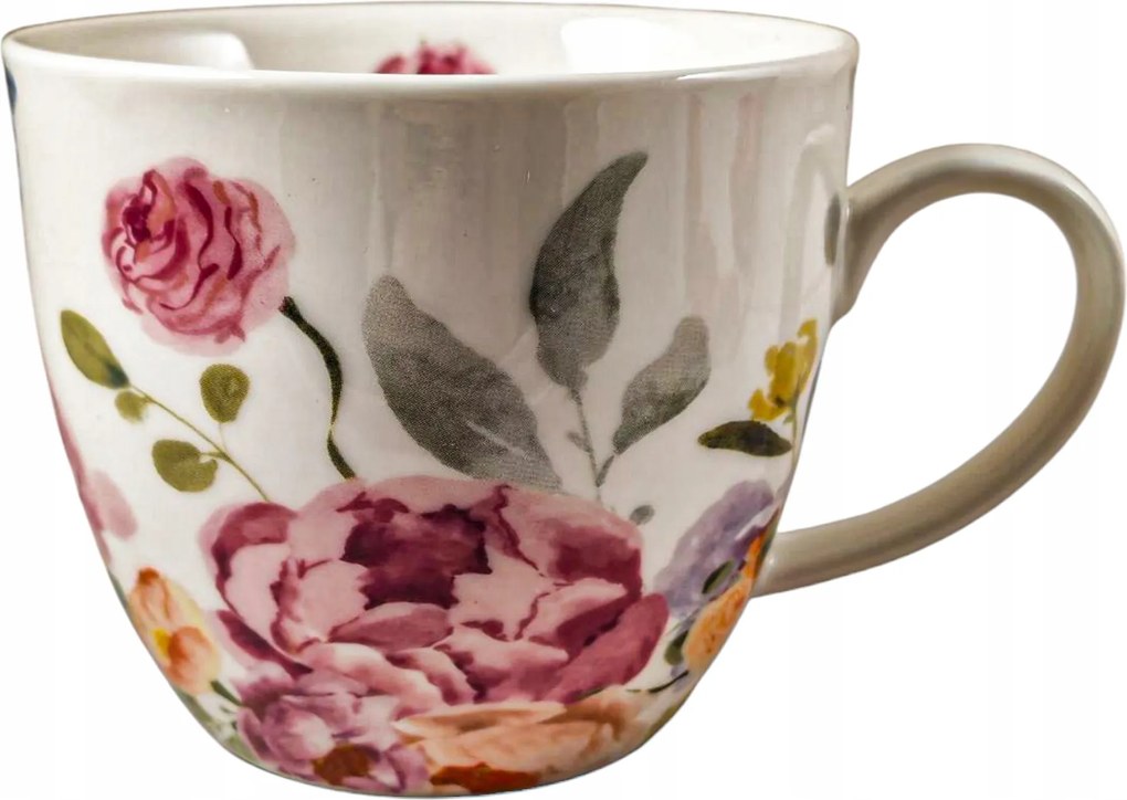 Virágos bögre porcelán nagy kb. 450 ml