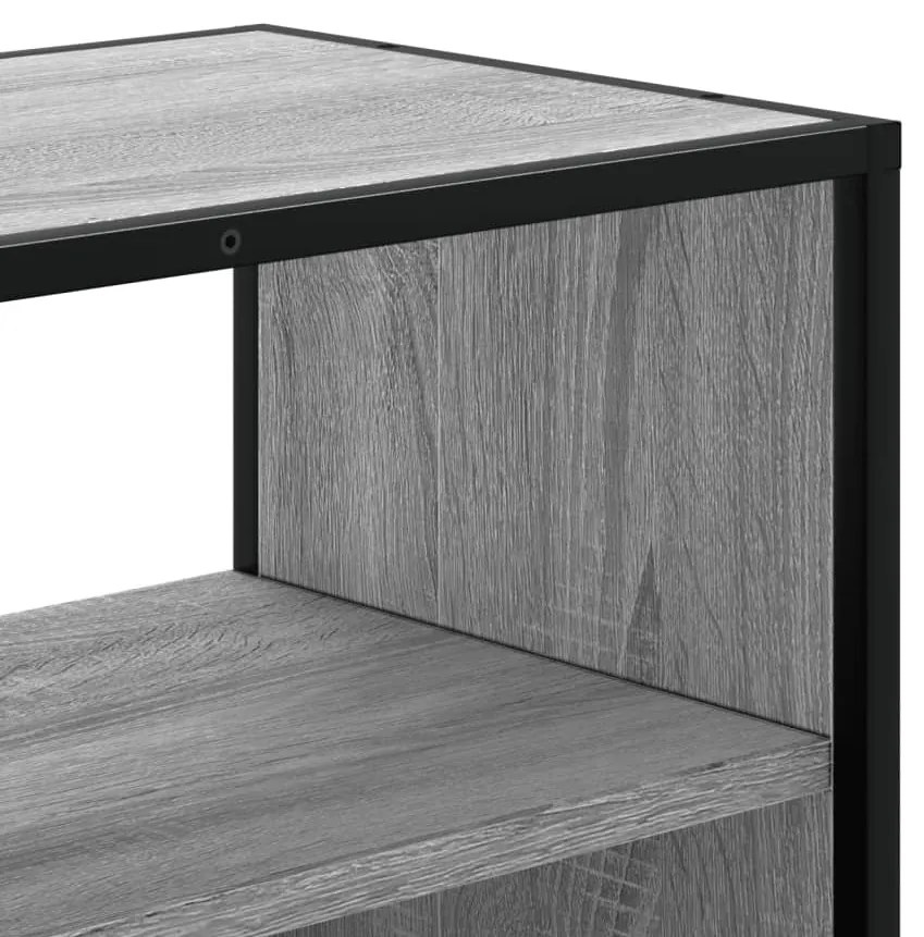 szürke sonoma színű szerelt fa és fém TV-szekrény 100x31x39,5cm