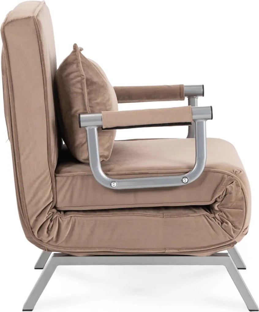 Dönthető fotel bézs bársony kárpittal – BART