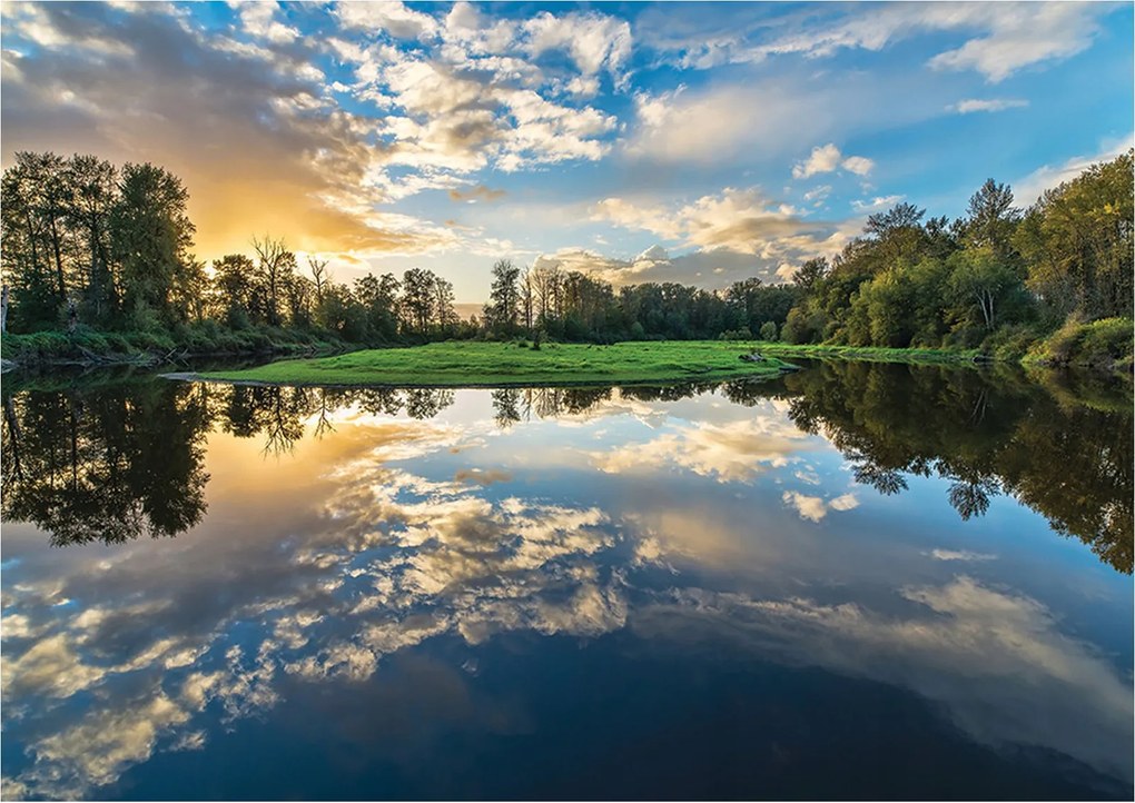 Fotótapéta Csendes tó tükröződés 350x250 Természet csend harmónia +ragasztó