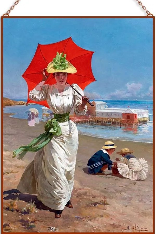 Fabio Cipolla - The Red Umbrella üvegkép, falikép