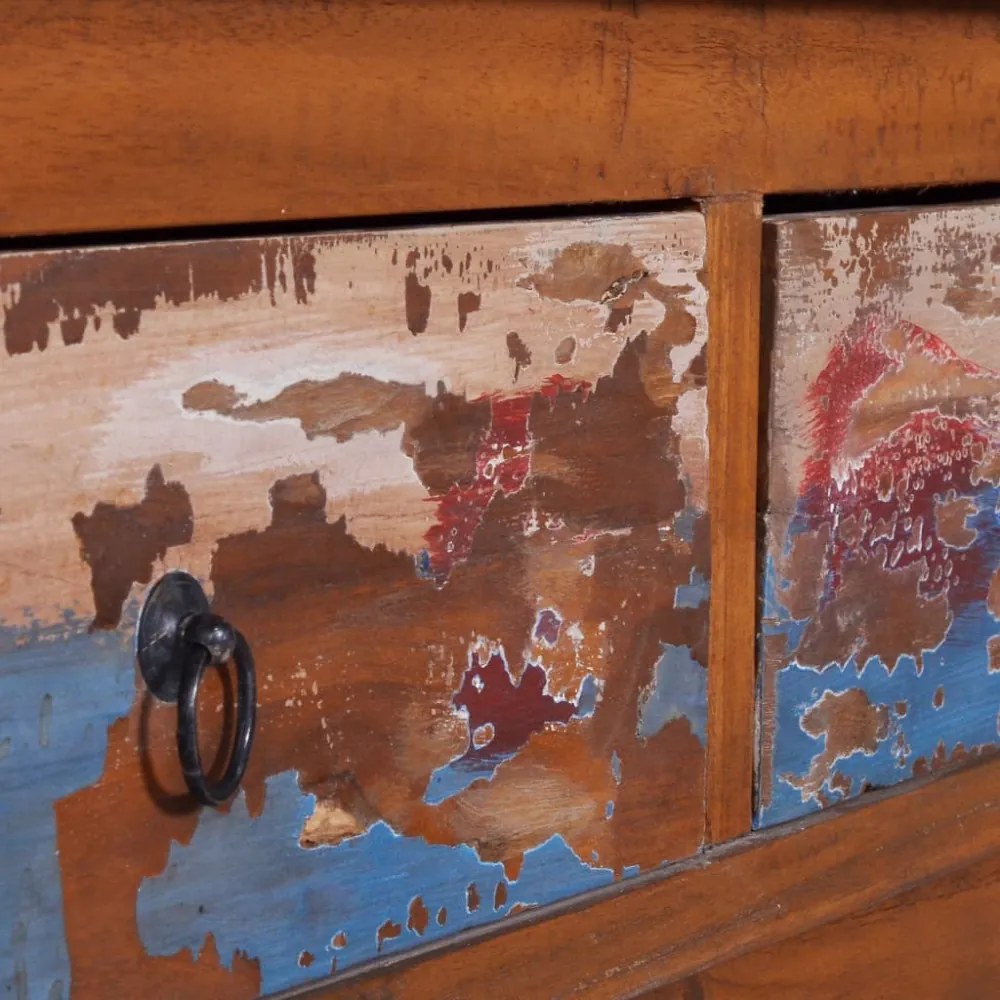 újrahasznosított tíkfa TV-szekrény 110 x 35 x 40 cm