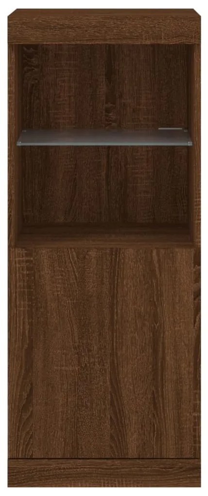 barna tölgy színű tálalószekrény LED-ekkel 41 x 37 x 100 cm