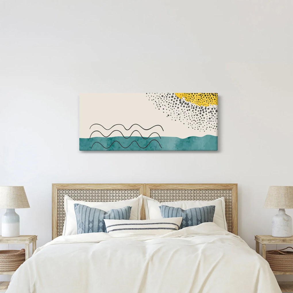 Kép - Absztrakt festmény a strandról N⁰1 (120x50 cm)