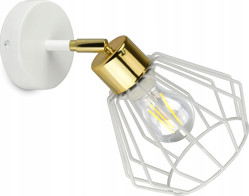 Fali lámpa Loft Drót Fehér Arany