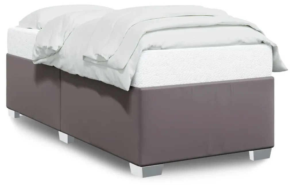 szürke műbőr ágykeret 80 x 200 cm