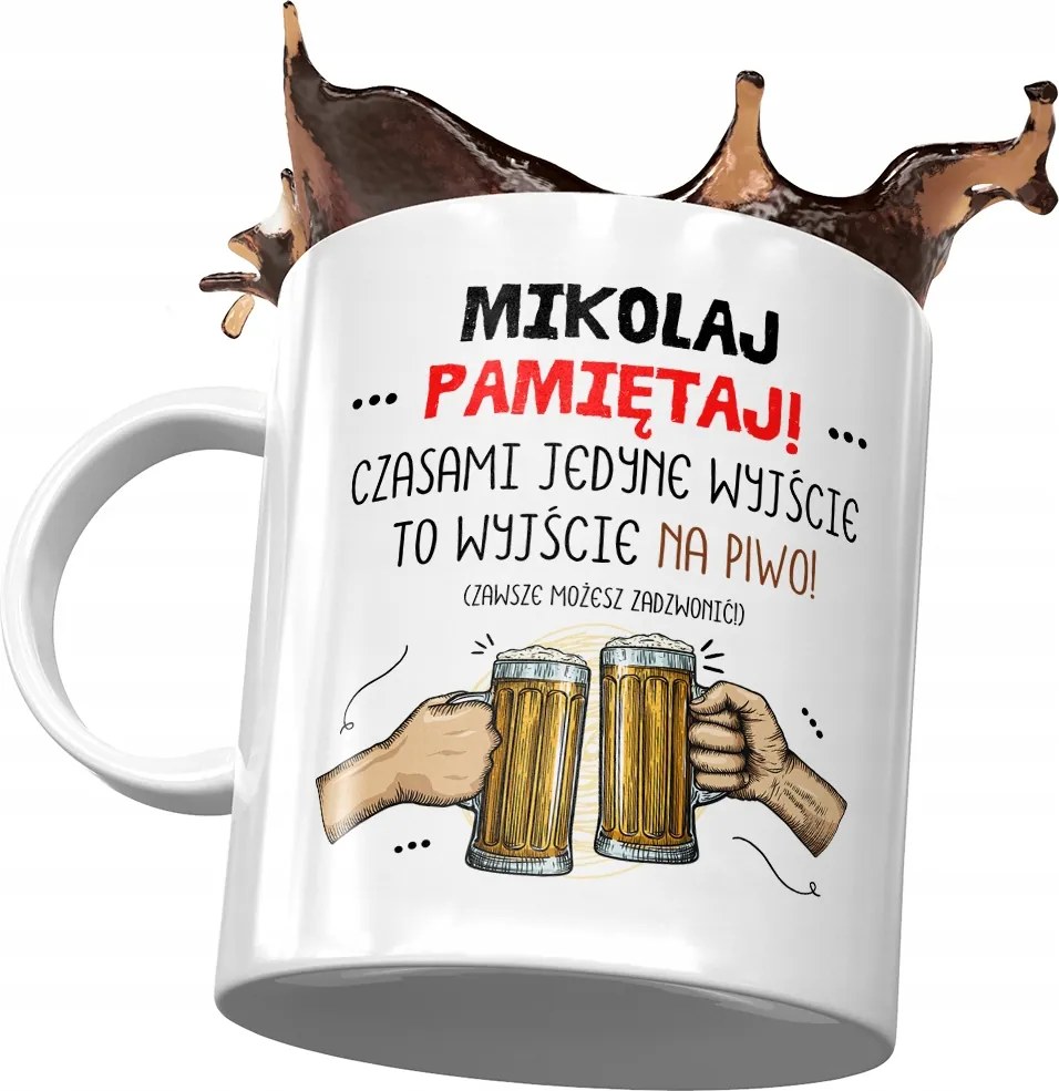 Bögre Mikulás Barát Ajándék Nyomtatott Fotóval