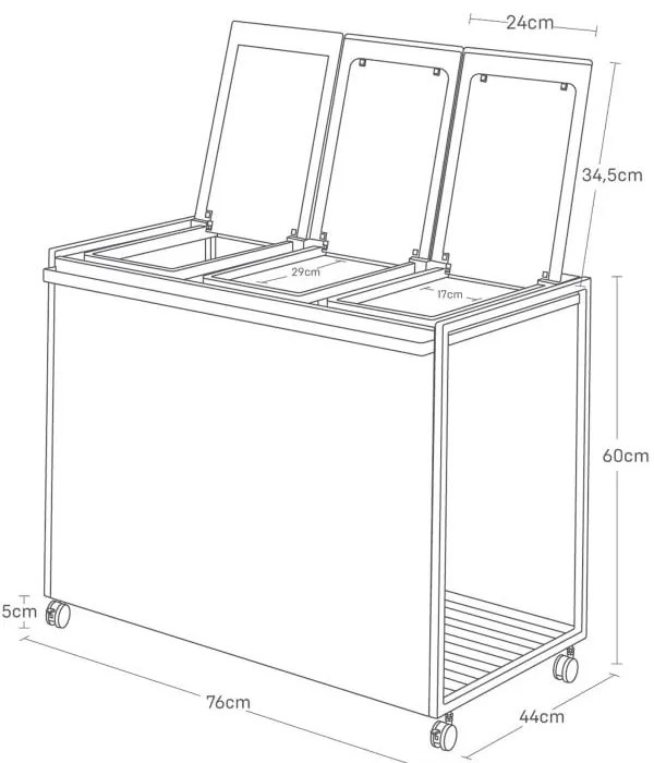 Fehér fém szelektív szemetes Tower – YAMAZAKI