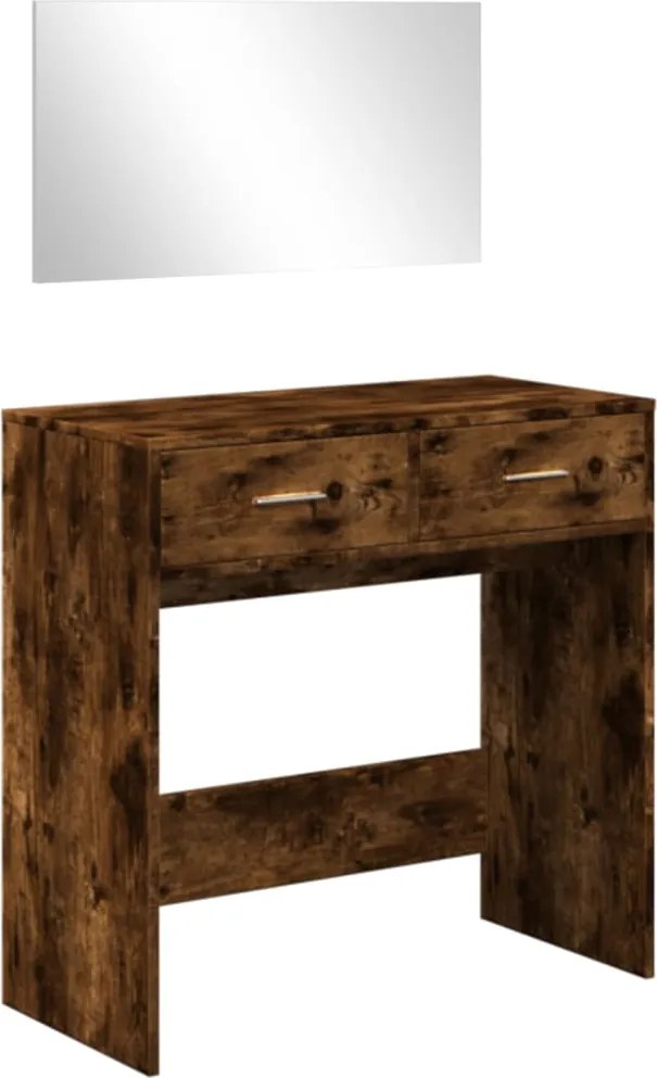 vidaXL füstös tölgy színű fésülködőasztal tükörrel 80x39x80 cm