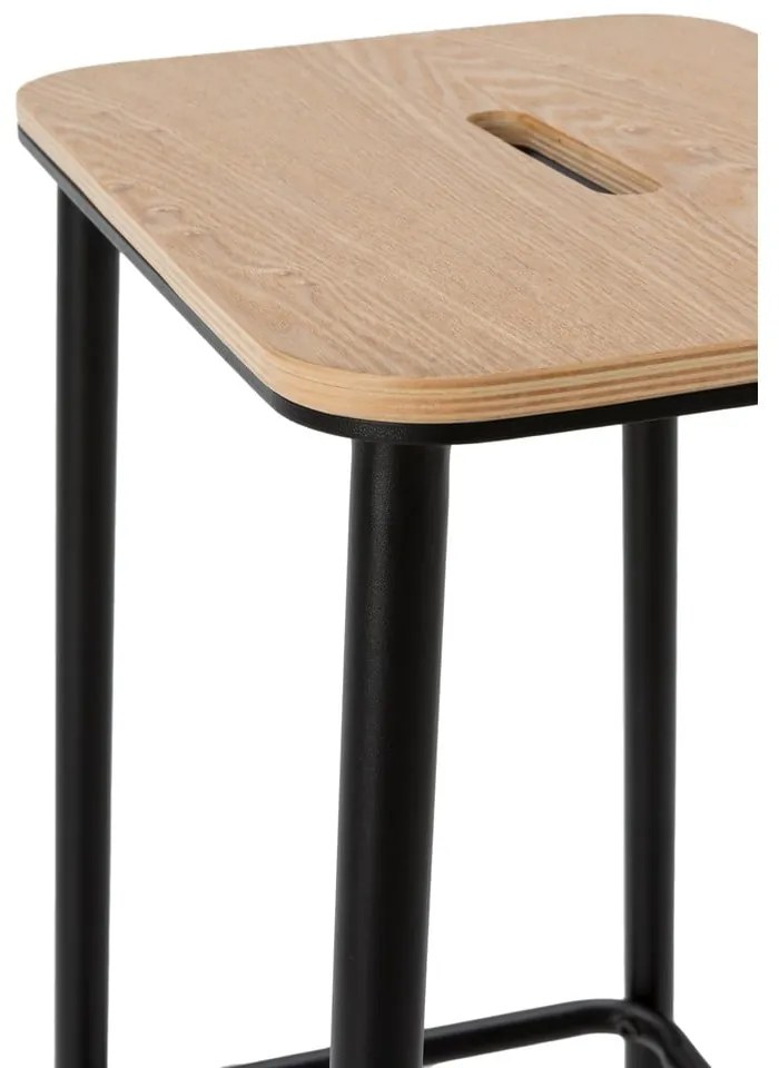Fekete bárszék szett 2 db-os (ülésmagasság 65 cm) Abba – Marckeric