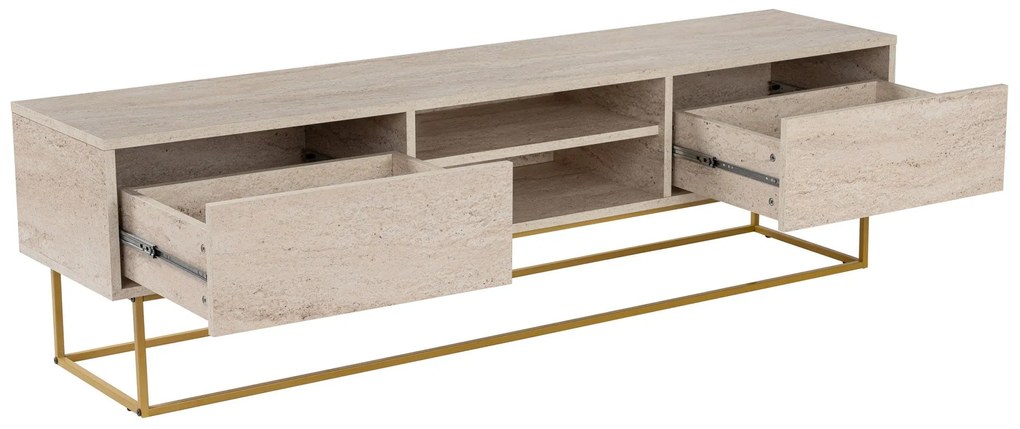 TV szekrény Escape 180 - Arany, Travertine