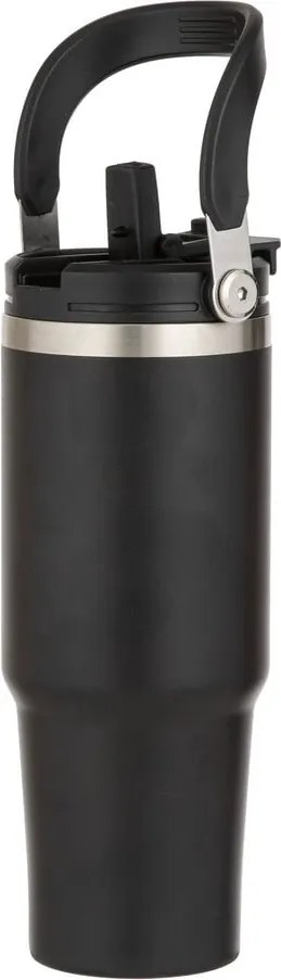 Fekete rozsdamentes acél utazó ivópalack 1 l Eco – Ladelle