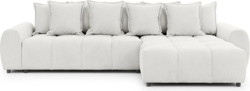 Fehér sarokkanapé (jobb oldali-heverő résszel) Albane – Ropez