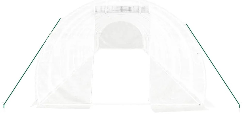 fehér acélvázas melegház 42 m² 14 x 3 x 2 m