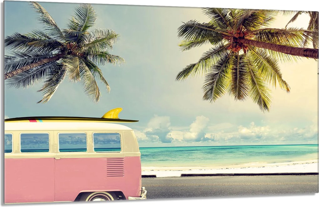 Üveg védőlap tűzhelyhez 80x52 Nyaralás a konyhában