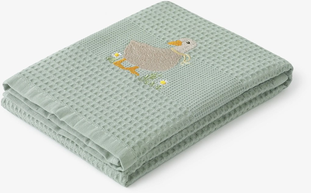 Goldea húsvéti hímzett waffle konyharuha - kacsa zsálya alapon 50 x 70 cm