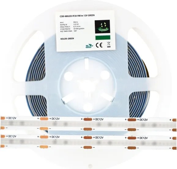 Led szalag Cob 2400 12V 9W IP20 Zöld