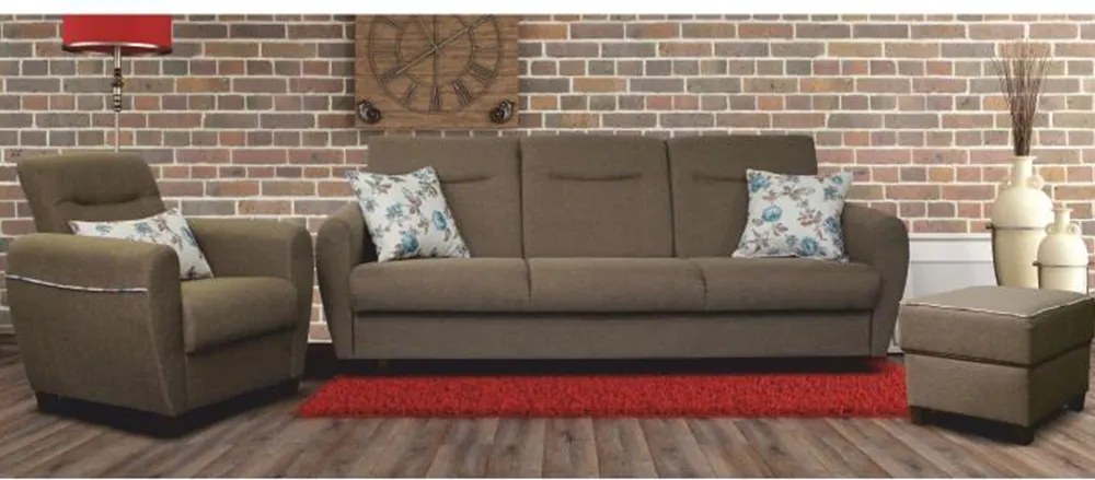 Fotel, sötétbézs, MILO