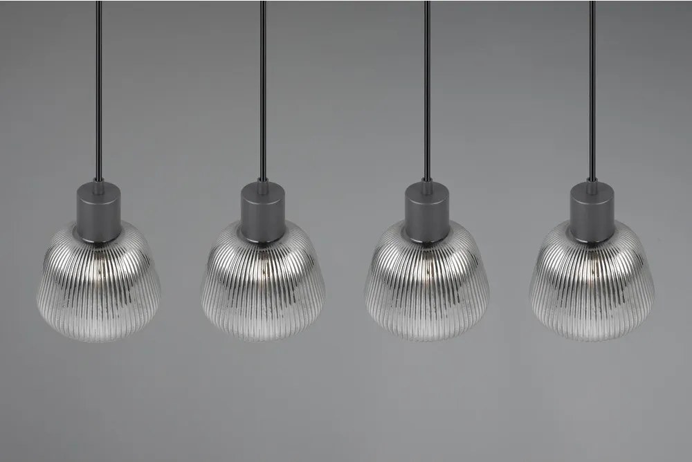 Fekete függőlámpa üveg búrával ø 15 cm Tarifa – Trio