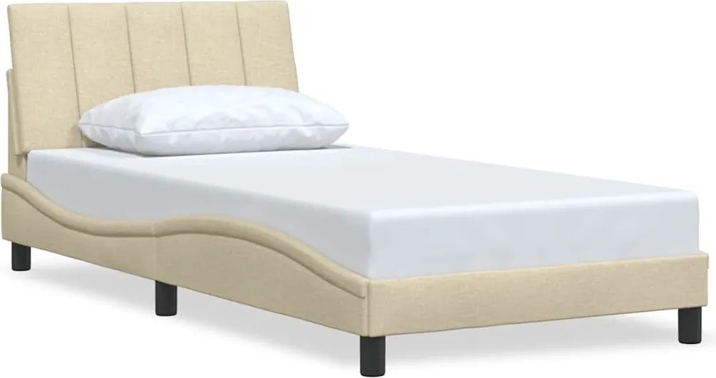 vidaXL krémszínű szövet ágykeret matrac nélkül Hanko 100x200 cm