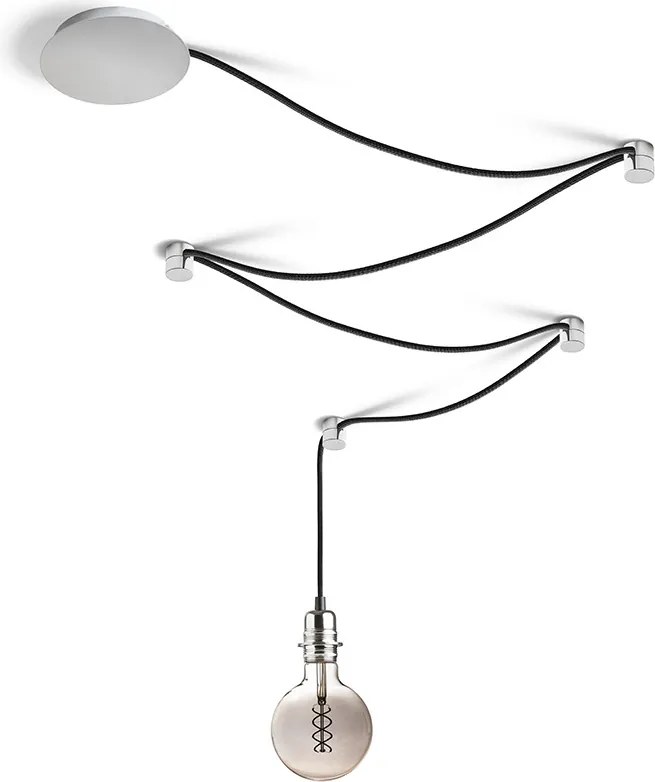 RENDL SPIDER I függesztő készlet fekete króm 230V LED E27 15W