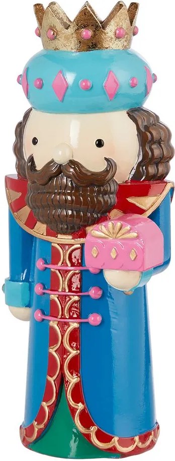 X-MAS dekor figura király kék 20 cm