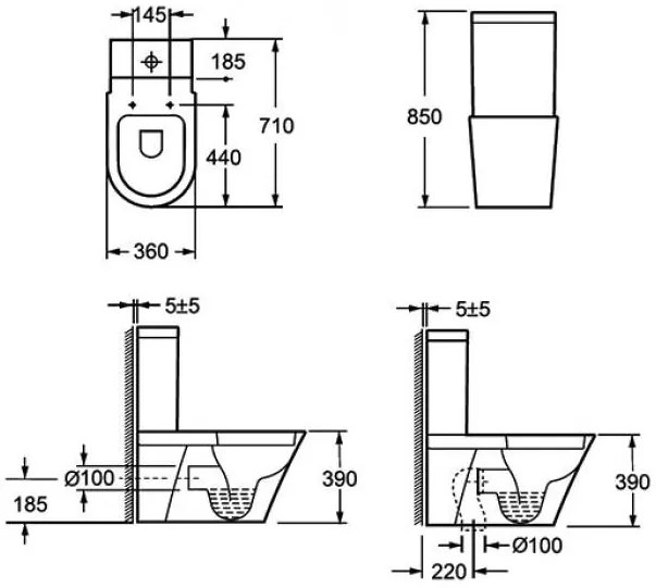 AREZZO design INDIANA kombi wc alsós/hátsó kifolyású AR-102 ( 2 doboz )