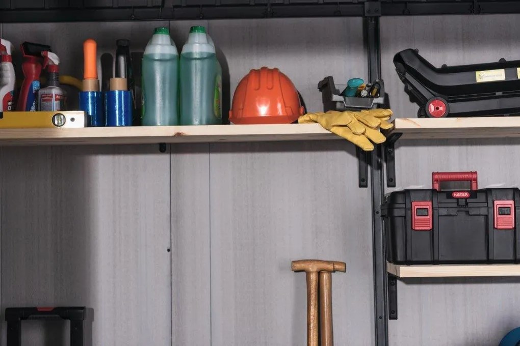 Kerti fészer Keter Artisan 7x7 grafit/szürke, padlóval, 2. osztály