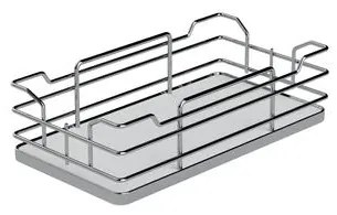 Konyhai fémrács, kamravasalat, 600mm, króm-fehér, teljes kihúzású, csillapított záródás, 1215-1515mm, 4 kosár SIGE, Infinity Line 260