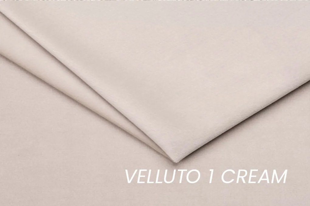 Nicole kárpitozott ágy 140x200 cm tárolóval - bézs bársony Velluto 1