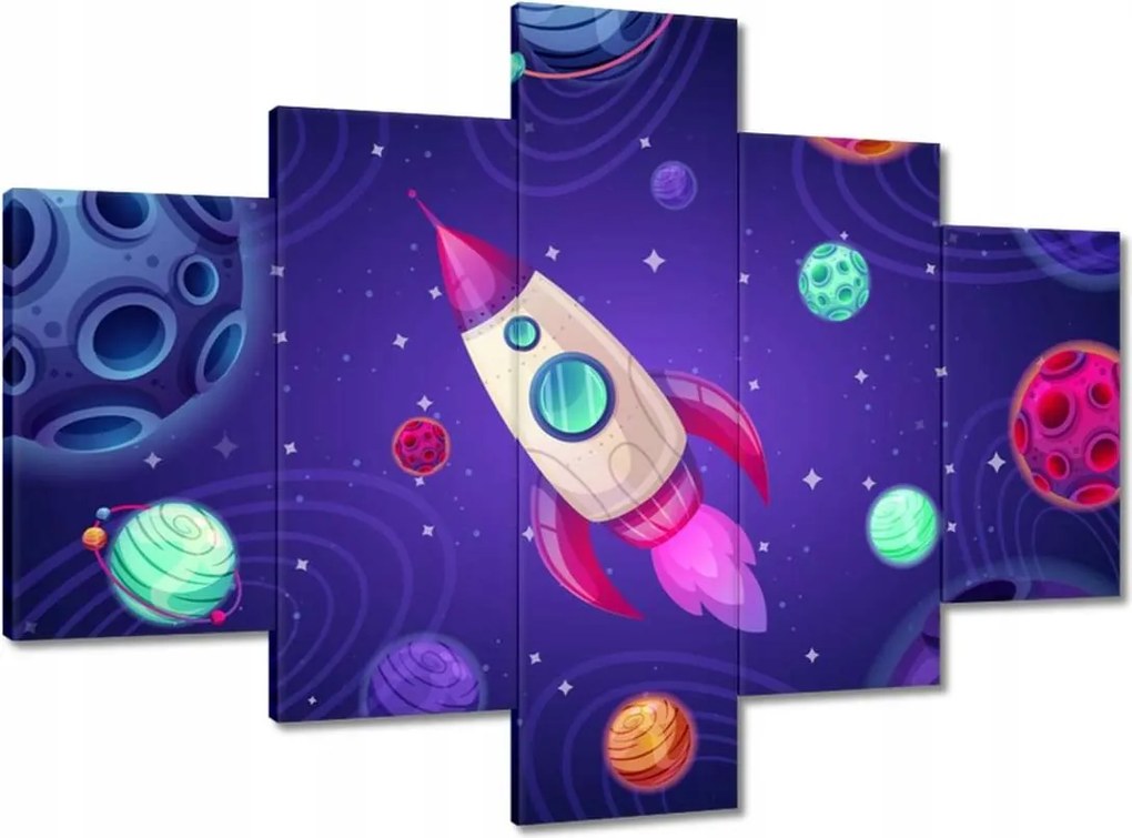 Vászonkép 100x70 Űrrakéta kicsiknek