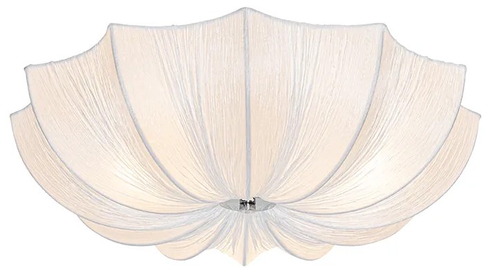 Design mennyezeti lámpa fehér selyemmel 52 cm 3-lámpás - Plu