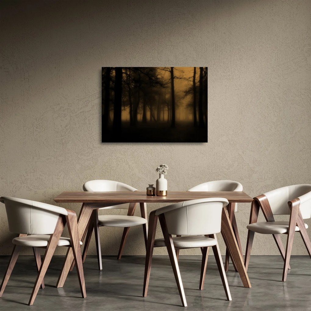 Üveg kép - Sötét erdő (70x50 cm)