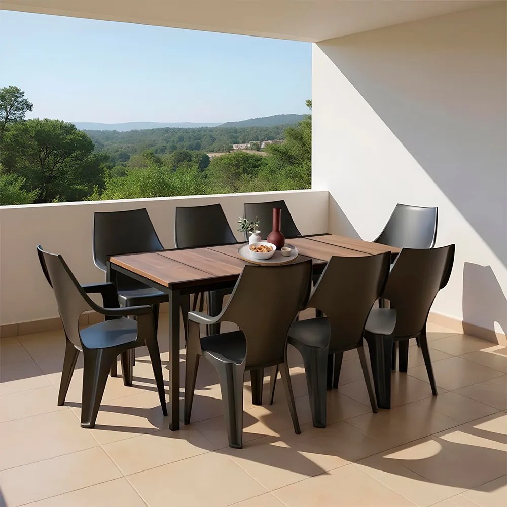 Parker Large 8+1 kerti bútor garnitúra szett dió-grafit