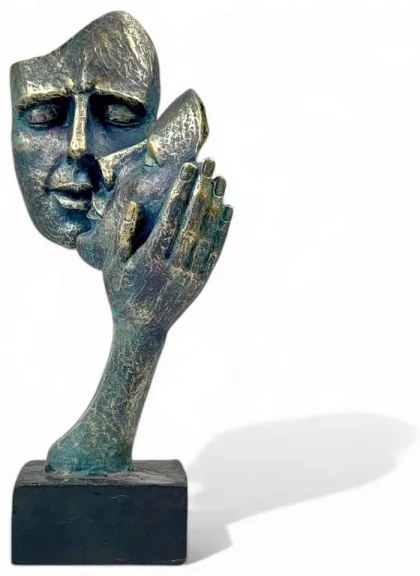 Asztaldísz 35x22x13 cm gyanta/patina