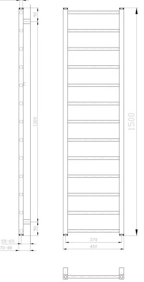 Sapho - Fürdőszobai radiátor METRO LIGHT 323W 40x150 cm fehér